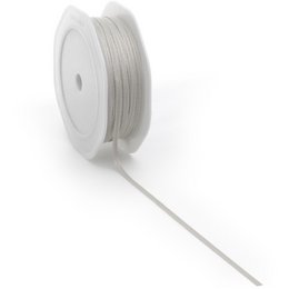 Beige/natural ribbon, 20m x 3mm, made of TEXTURE material.