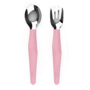 CUTLERY STEEL PINK 2 PIECES