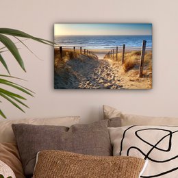 Canvas Maleri - Wall Decoration - Beach - Sea - The Holland - Dunes - Sun