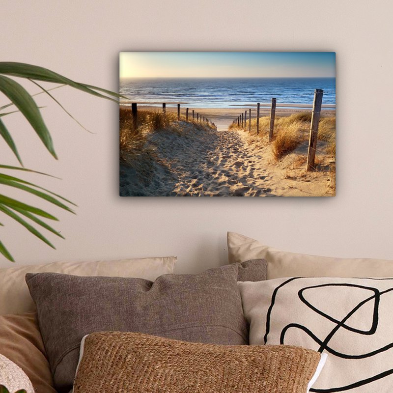 Canvas Maleri - Wall Decoration - Beach - Sea - The Holland - Dunes - Sun