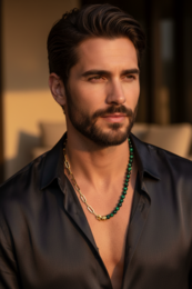 Ketting KRALEN BALI | groen tijgeroog