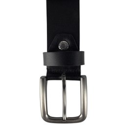 Herren- oder Damengürtel Schwarzes italienisches Leder - 4 cm breiter lässiger Damen- oder Herrengürtel aus Leder