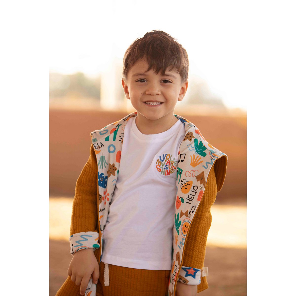 Double-Sided Reversible Hoodie - Happy Doodles