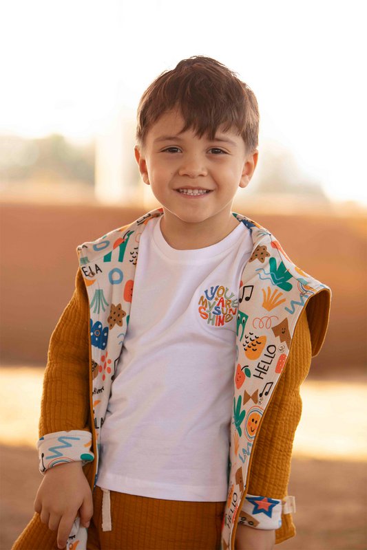 Double-Sided Reversible Hoodie - Happy Doodles