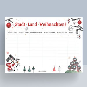 SPELPAD EN NOTITIEBLOK A4 - STAD LAND KERSTMIS