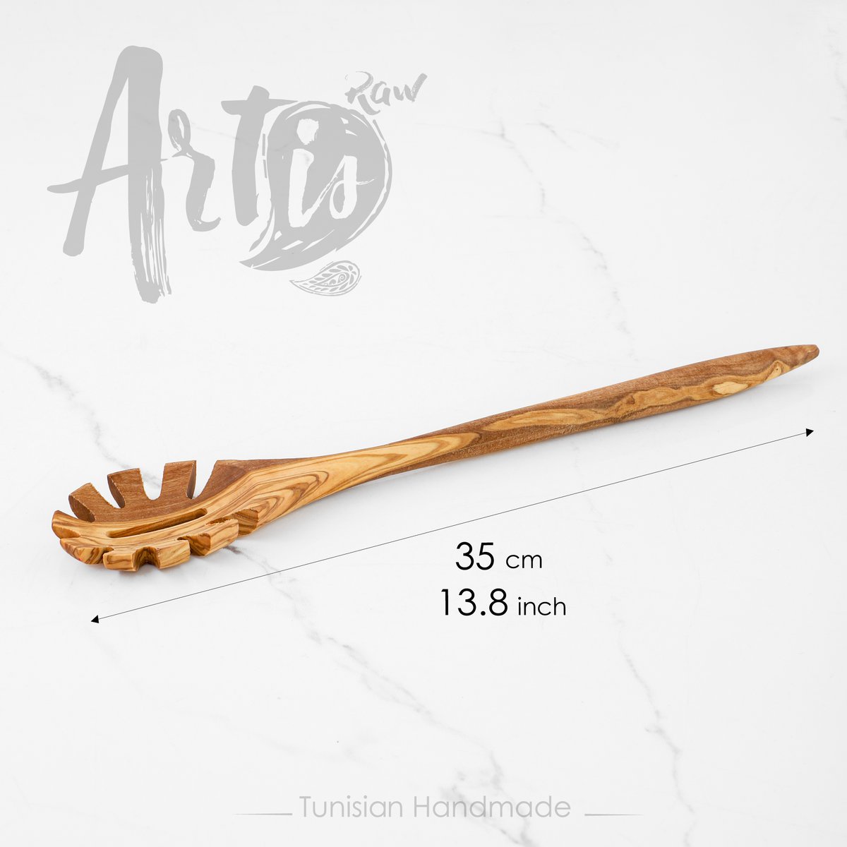 Handmade Olive Wood Pasta Server | Wooden Spaghetti Spoon
