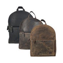 Small Cognac leather backpack for women - Arrigo buffalo