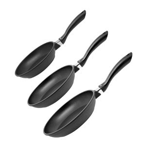 Set of 3 frying pans of 20 cm 24 cm and 28 cm in cast aluminum Elo Alucast