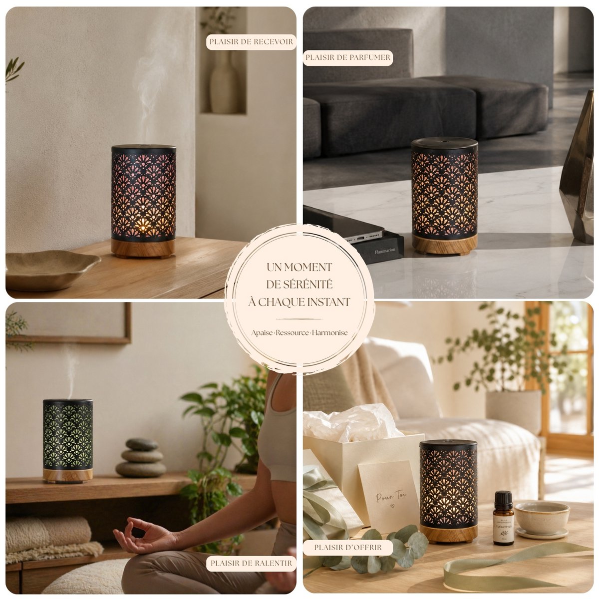 Ultrasonic Diffuser - Sofia – Diffusion of Essential Oils with Remote Control – Metal – Original Decorative Gift Idea