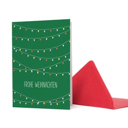 Weihnachtskarte mit Lichterkette "Frohe Weihnachten" aus 100% Recyclingpapier