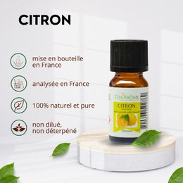 Aceite esencial - Limón - 10 ml - Uso para difusión - Envasado en Francia