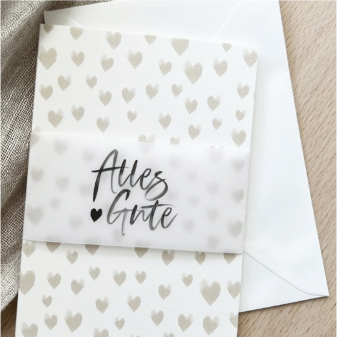 All the best - folding card with envelope and banderole