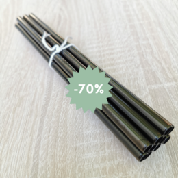 Black stainless steel straws, 0.8cm diameter, reusable and durable.