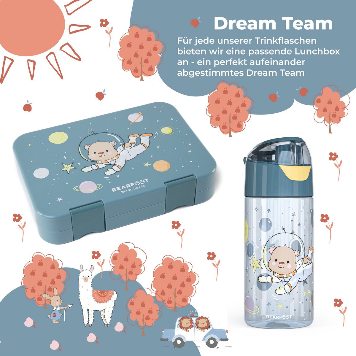 Drinking bottle children's lightweight water bottle - astronaut bear