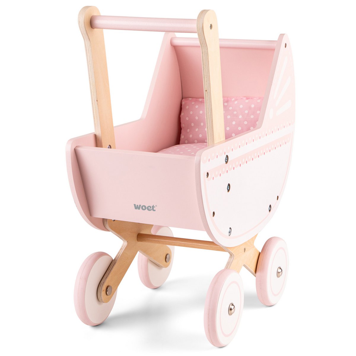 Houten Poppenwagen met Dekbedje