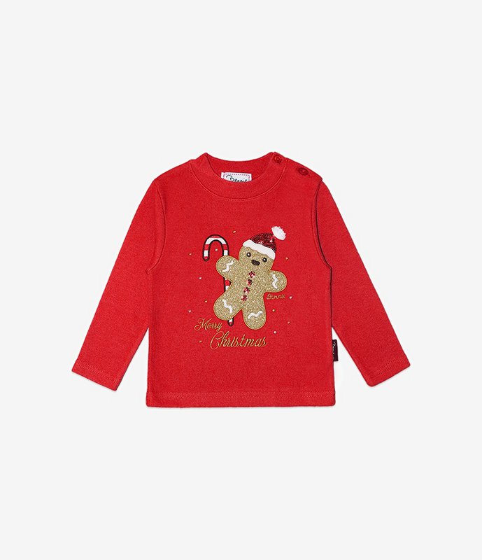 Baby Christmas Cookie Embroidered Cotton Sweater