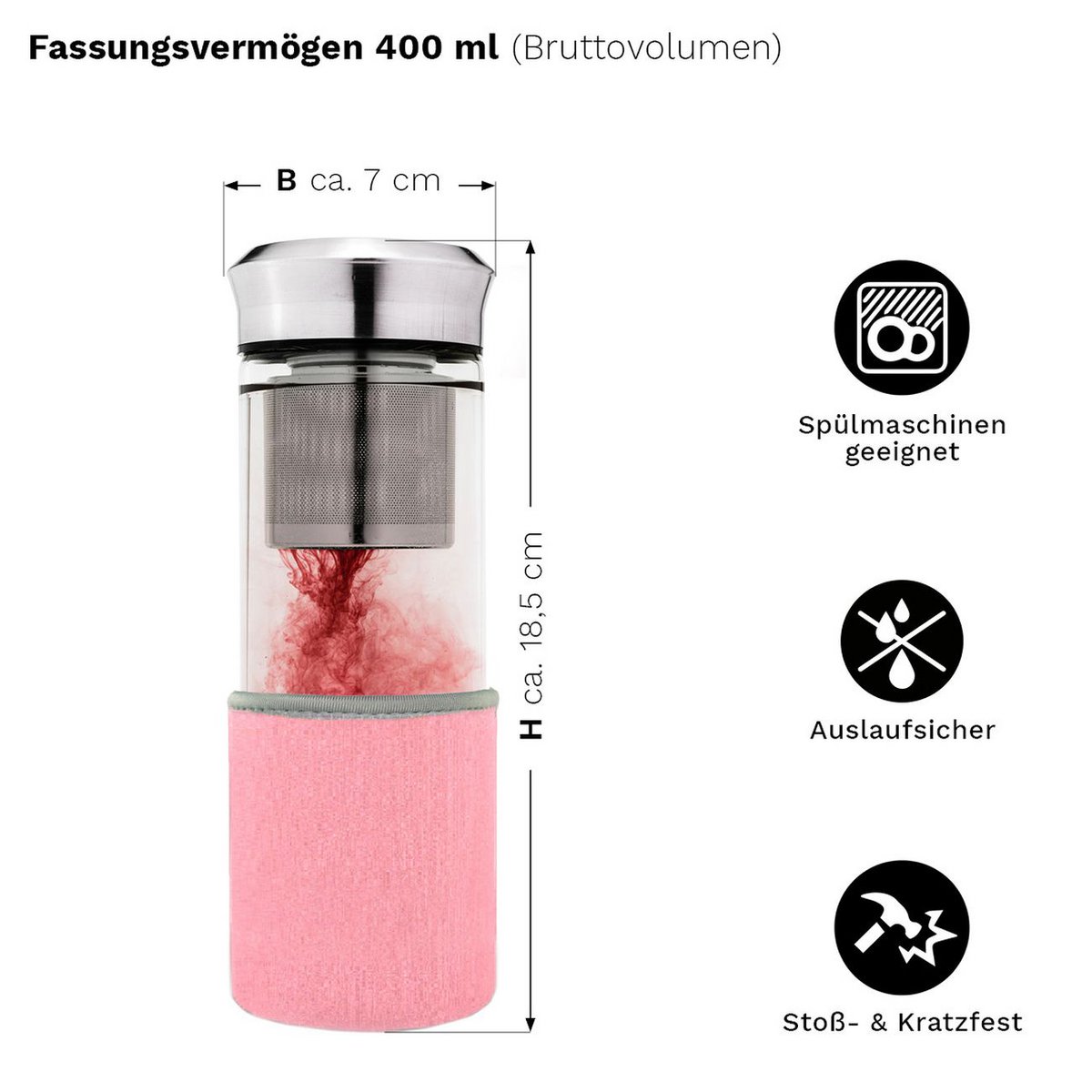 Creano Théière Rose 400ml
