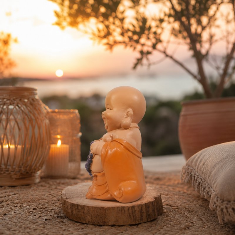 Laughing Buddha Statuette – Good Luck Charm – Zen and Feng Shui Decoration – To Create a Relaxing and Spiritual Atmosphere – Gift Idea