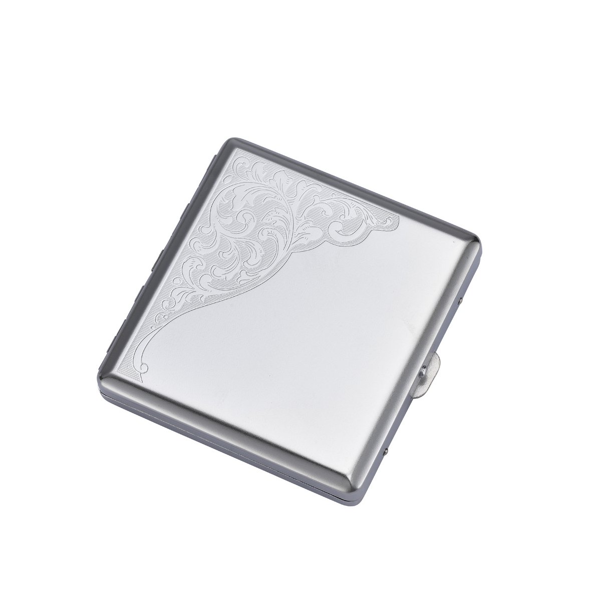 Caja de cigarrillos de metal para 20 cigarrillos Almacenamiento de cigarrillos metálico Soporte de cigarrillos plateado Diseño en relieve Práctico Compacto Elegante