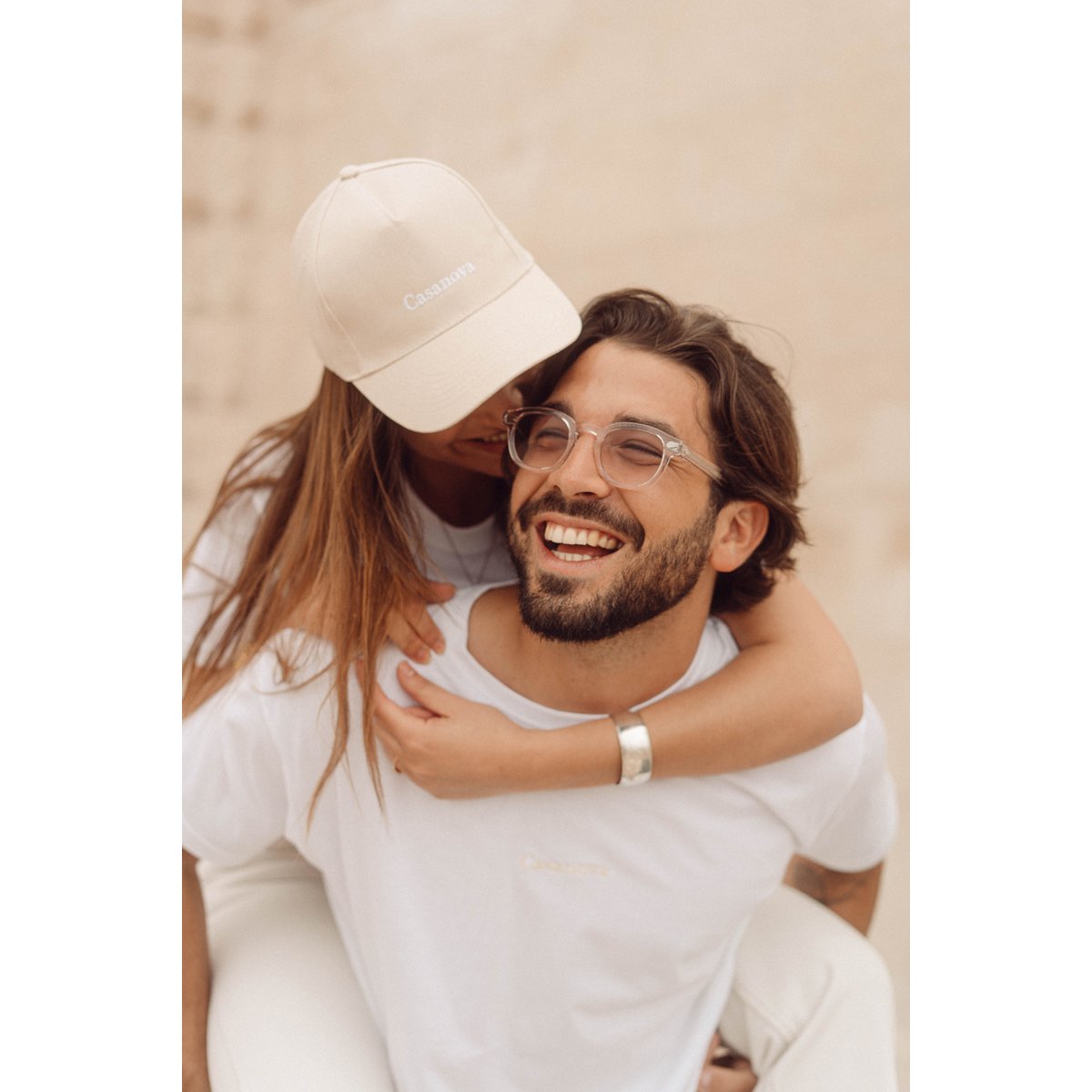 Gorra de algodón beige