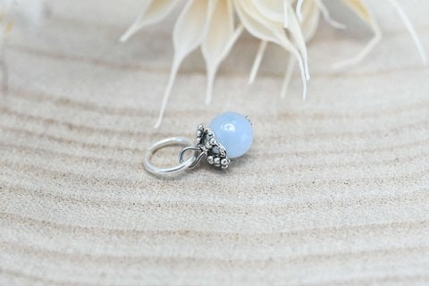 NATURAL STONE PEARL PENDANT - AQUAMARINE **DESTOCK**