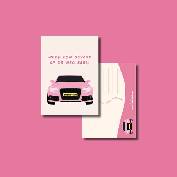 SALE - Führerscheinkarte rosa - ALTES DESIGN