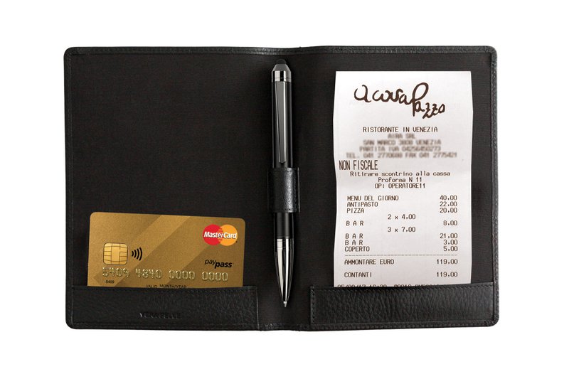 K0008AB | Porte-billet en cuir véritable pleine fleur, grain dollar. Mini fentes internes et passant pour stylo. Couleur noir Dimensions : 12 x 16 x 1 cm Conditionnement : sachet Tnt
