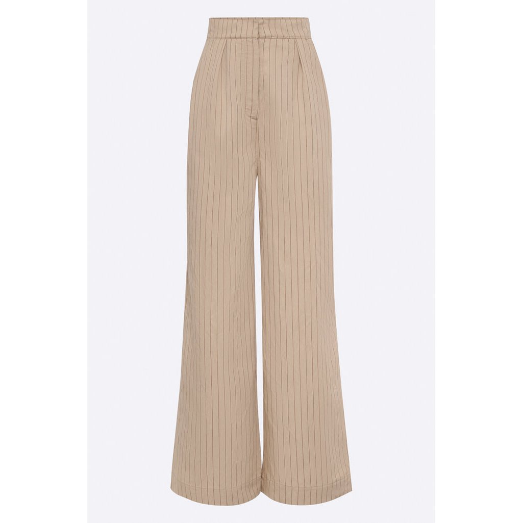 Mila pants in beige / red stripes for women