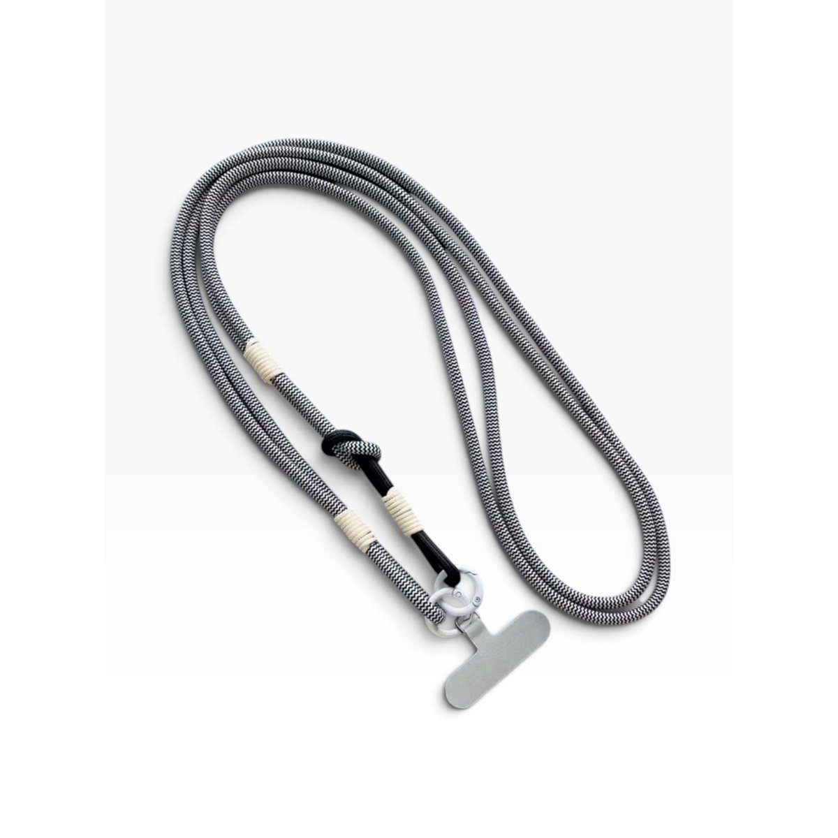 Lange telefoonketting 'LINA' - zwart en wit