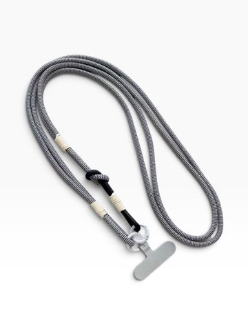 Lange telefoonketting 'LINA' - zwart en wit
