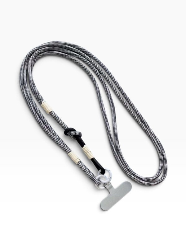 Lange telefoonketting 'LINA' - zwart en wit