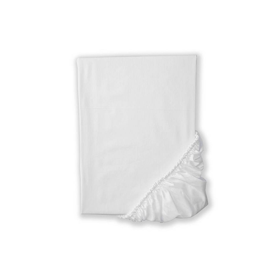 Satinlagen med elastik Solid White