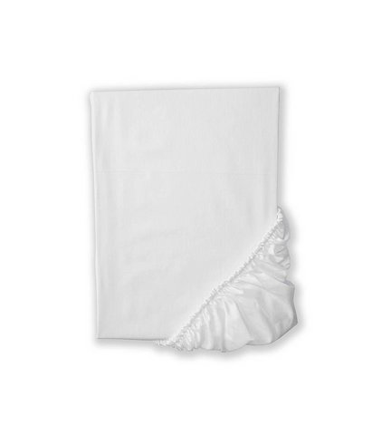 Satin-Bettlaken mit elastischem Solid White