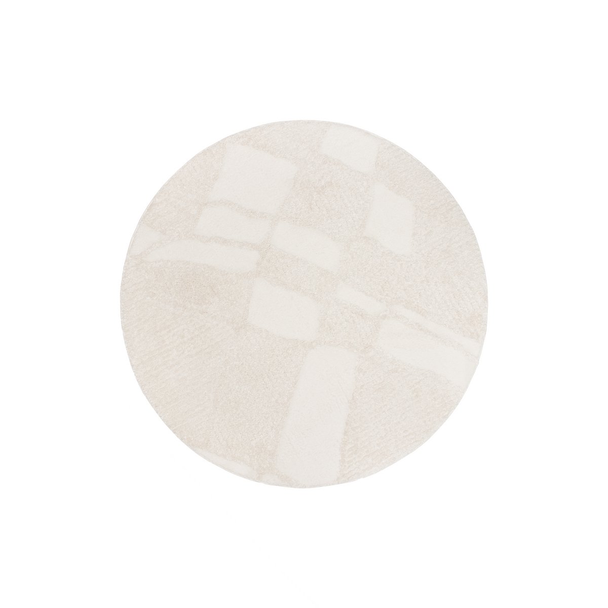 Alfombra Suave De Pelo Largo - Uni Blanco Nórdico - Alfombra Boho Scandi - Salón, Redonda - Ø120 cm (redonda)