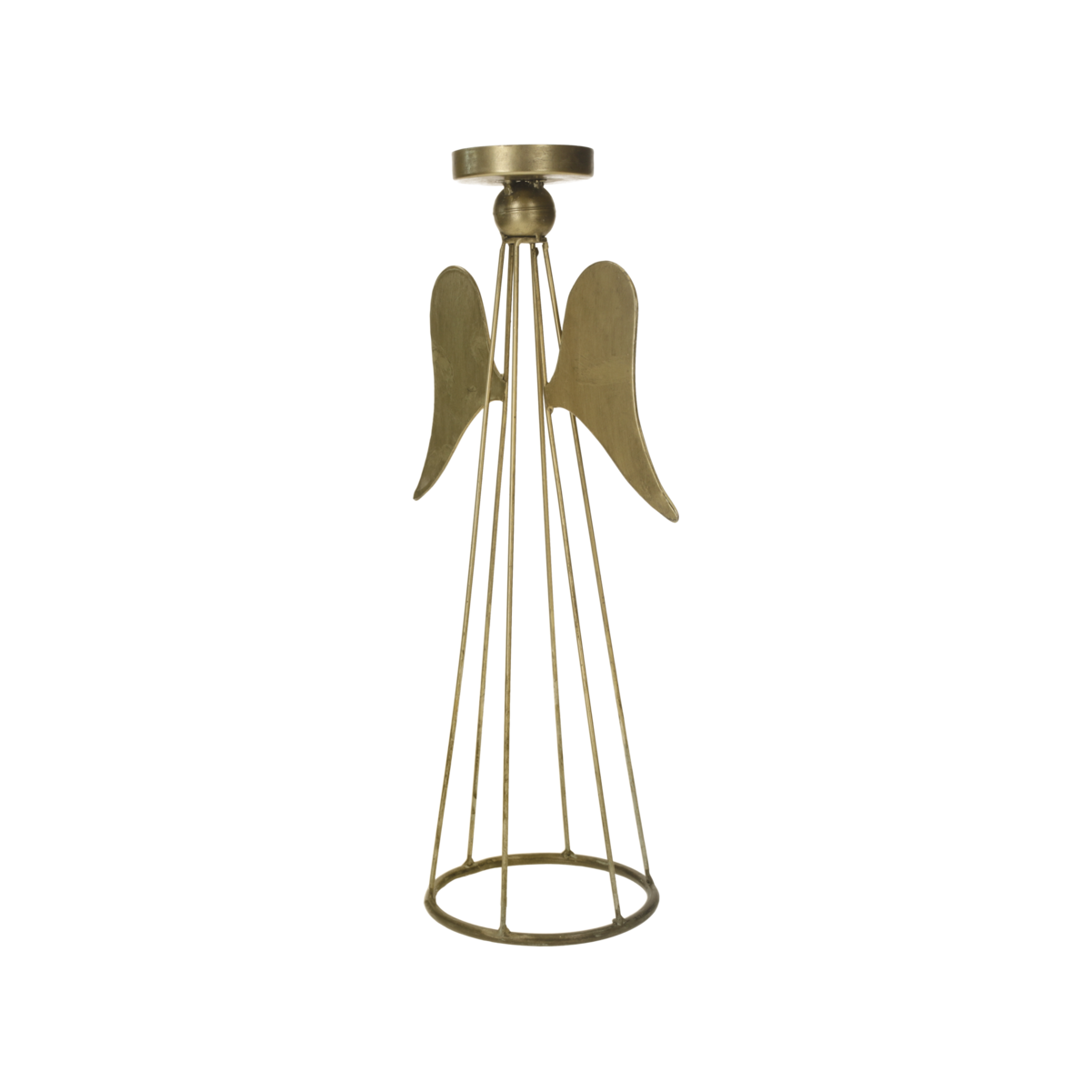 Golden angel metal candle holder h 37 d 12 cm