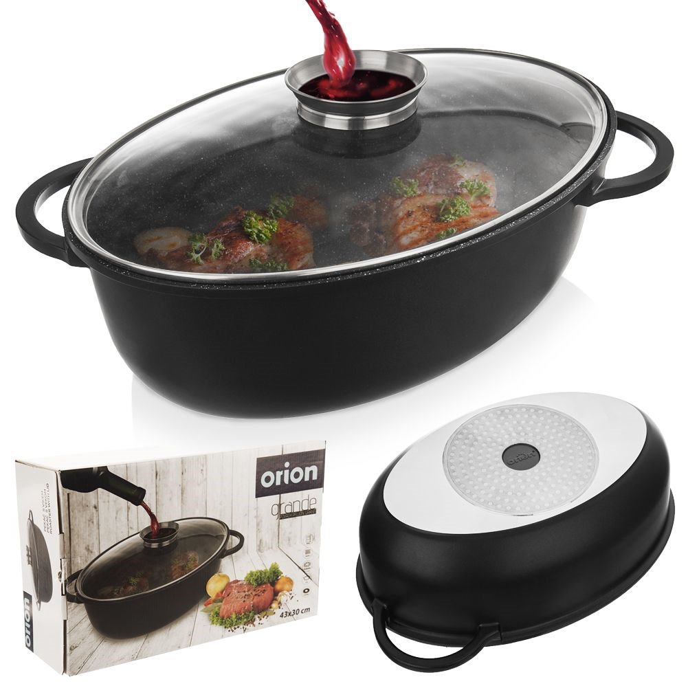 Roasting Tin Granite with Lid Oval GRANDE 8 l, 45x27.5 cm