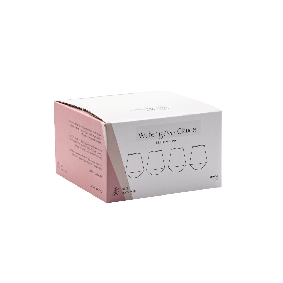Water glasses Claude, set of 4, pink