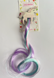 Einhorn-Haarspange mit Haarsträhne