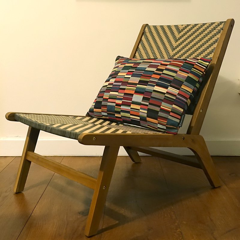 019 Pillow Jacquard dark short stripes 60x40