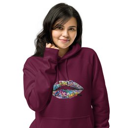 Lipstickjungle unisex økologisk raglan hættetrøje