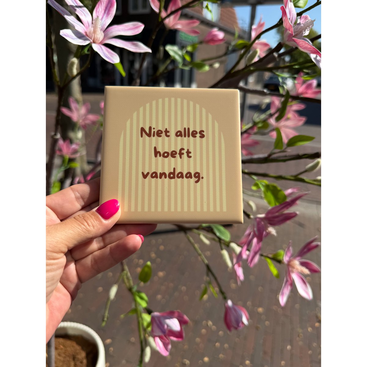 Tegeltje - niet alles hoeft vandaag
