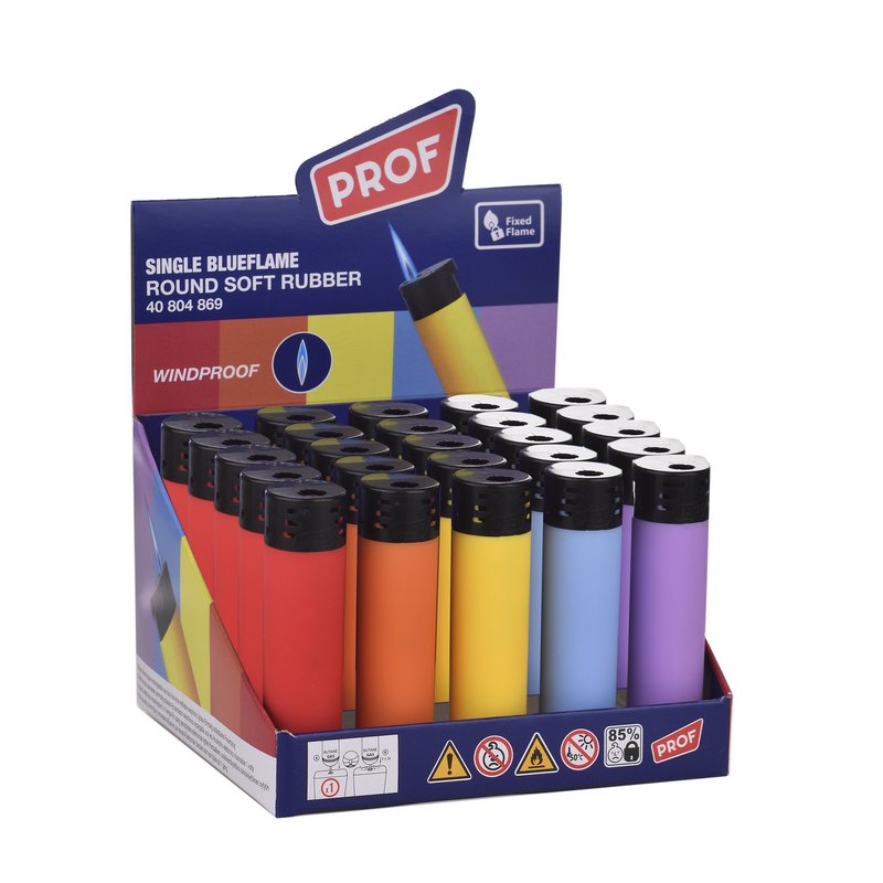 Briquet PROF Jet Flame Rond Effet Caoutchouté