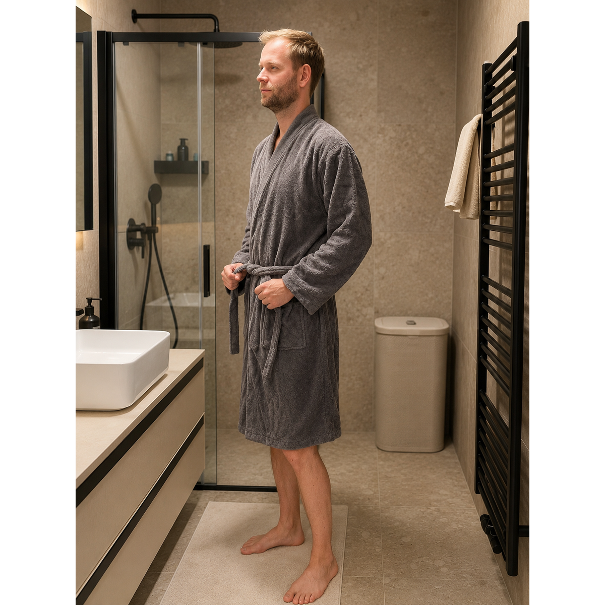 Pamukia GOTS Organic Cotton Terry Bathrobe – Unisex | Essence Collection