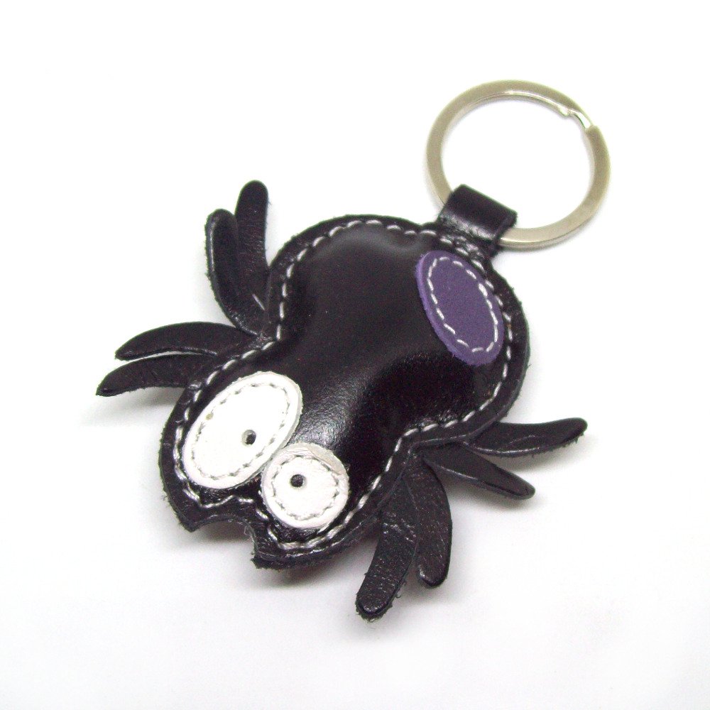 Cute Spider Handmade Leather Keychain Spider Leather Bag Charm
