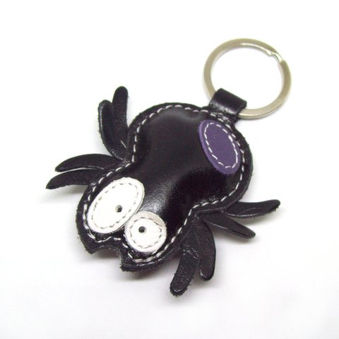 Cute Spider Handmade Leather Keychain Spider Leather Bag Charm
