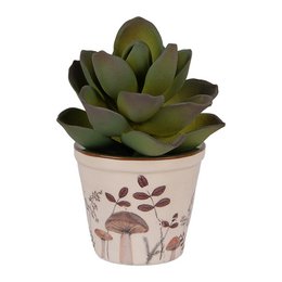 Bloempot Ø 8x7 cm Beige Keramiek Paddenstoelen