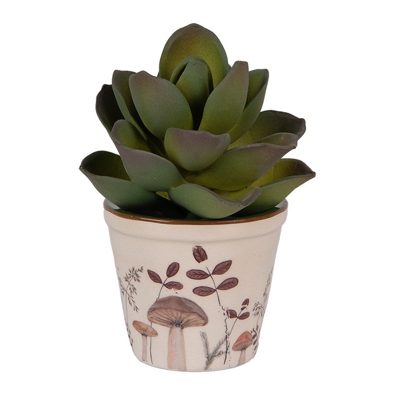 Bloempot Ø 8x7 cm Beige Keramiek Paddenstoelen