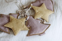 Guirlande en lin « Sapin de Noël rose »