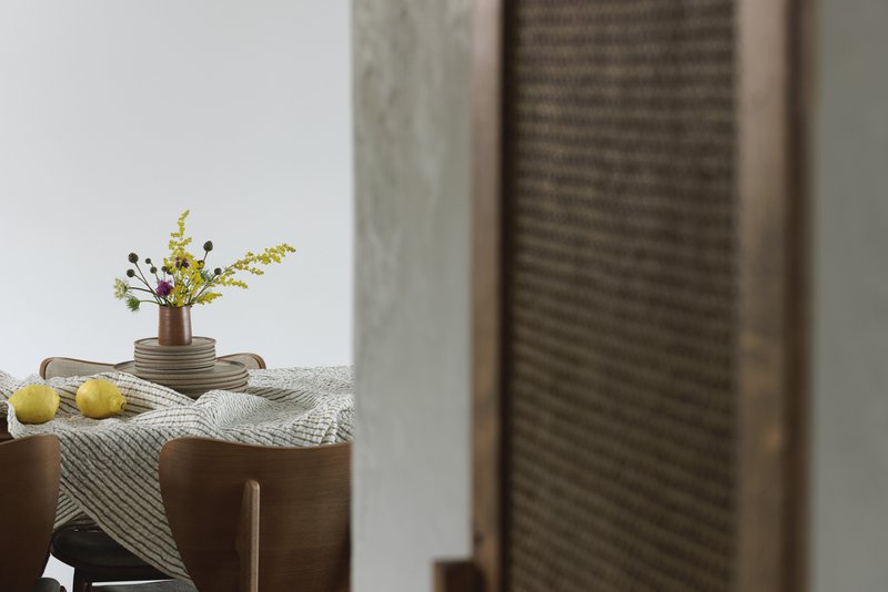 100% hør dug (250x145 cm) Grønne striber