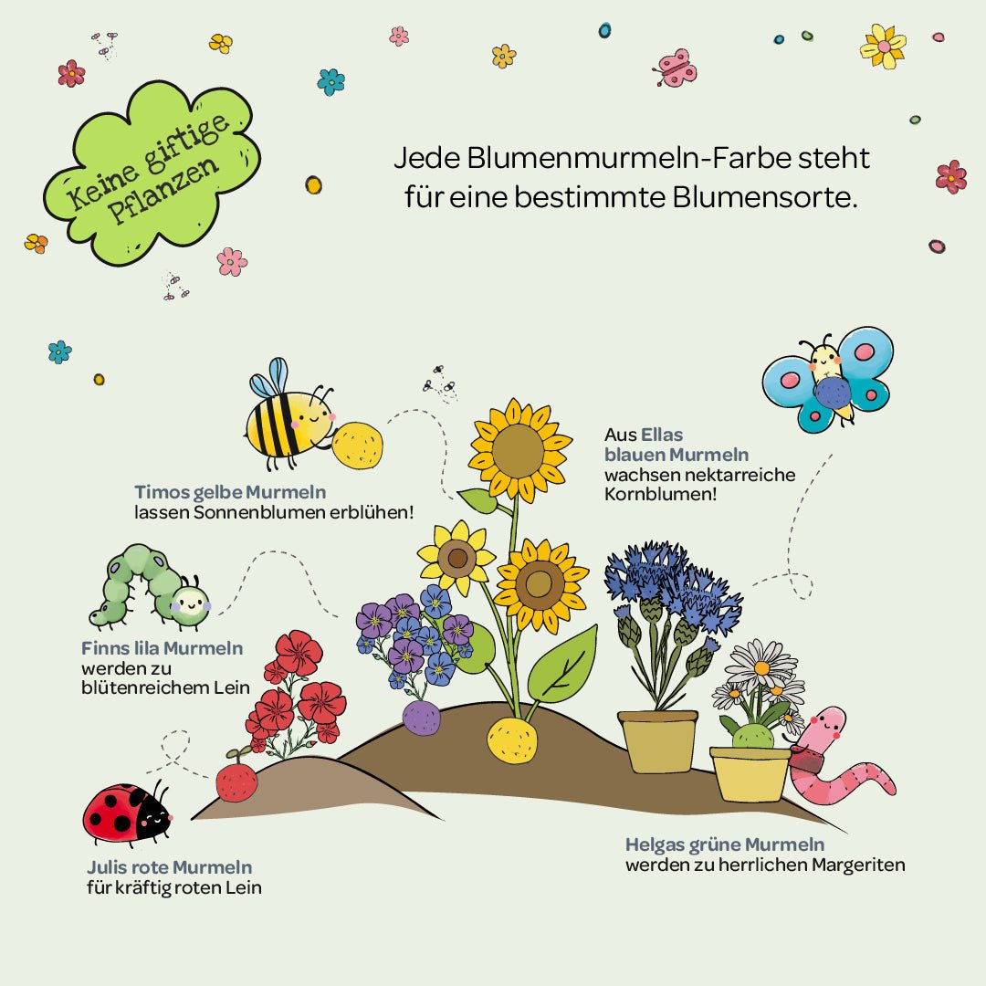 Blumenmurmeln Naturabenteuer, 100er Dose